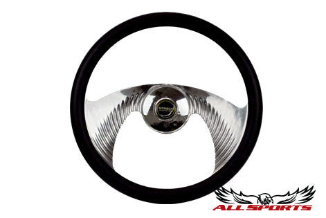 Black Typhoon 1/2 Wrap Billet Steering Wheel