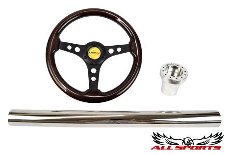 T-Horn Black Three-Spoke Steering Wheel Combo