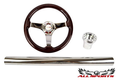 Type R Chrome Three-Spoke Steering Wheel Combo