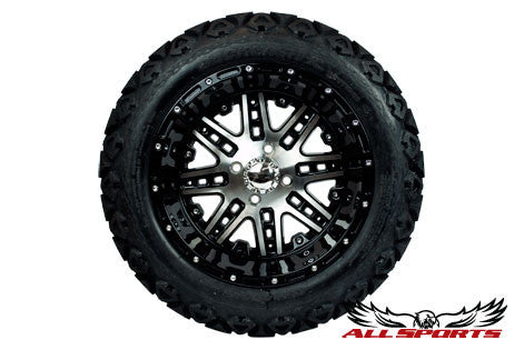 14" Megastar on 23" Backlash Tires - Machined/Black