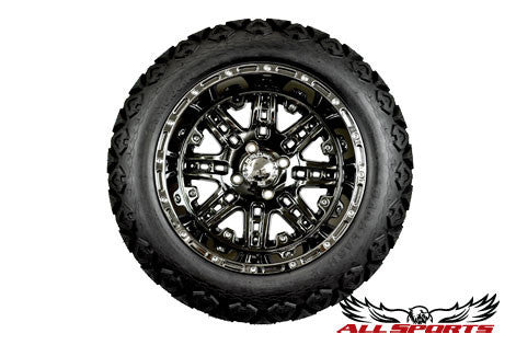 14" Megastar on 23" Backlash Tires - Black Chrome