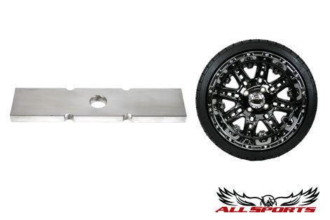 Club Car Precedent 1/2" Block Lift & 14" Black Chrome Megastar on Low Profile Backlash